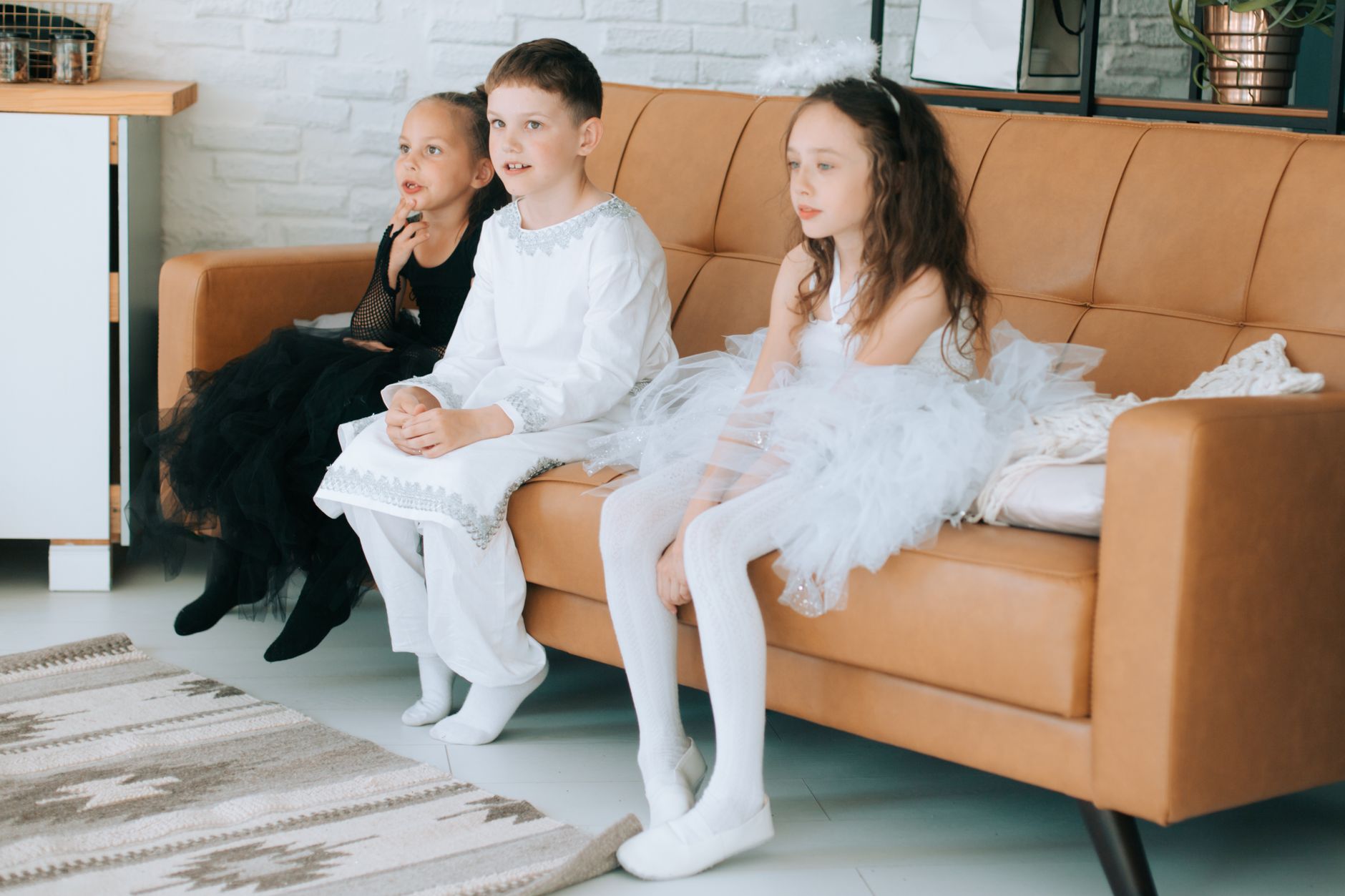 A cozy home decorated for a casual Halloween gathering