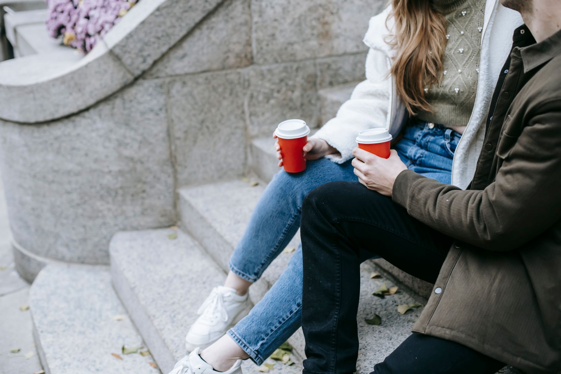 Couple on an autumn date during cuffing season